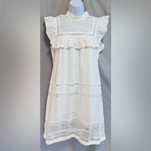 Sea Womens Baja Lace Cotton Swing DressWhite Lace Swing‎ Dress by Sea Sz 8